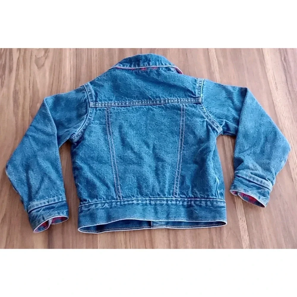 OshKosh B'Gosh Flannel lined Kids denim jacket No Size Tag - See measurements